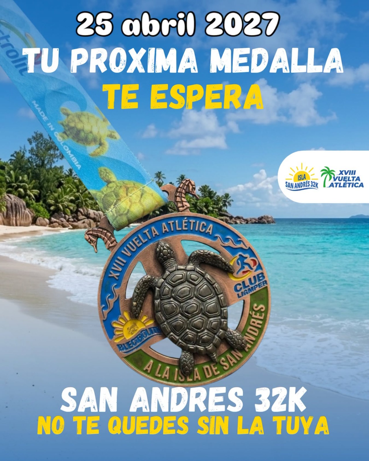 Medalha oficial da XVIII Vuelta Atlética a San Andrés